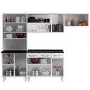 Ver imagem 3 de Cozinha Completa em Aço Topázio 12 Portas 3 Gavetas com Vidro Branco - Telasul