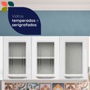 Ver imagem 5 de Cozinha Completa em Aço Topázio 12 Portas 3 Gavetas com Vidro Branco - Telasul