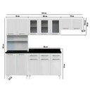 Ver imagem 4 de Cozinha Completa em Aço Topázio 12 Portas 3 Gavetas com Vidro Branco - Telasul