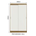 Ver imagem 3 de Guarda-Roupa Solteiro Madesa Tokio 2 Portas de Correr 2 Gavetas Rustic/Branco Cor:Rustic/Branco