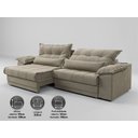 Ver imagem 3 de Sofá Retrátil e Reclinável com Molas Ensacadas e Carregador Usb Colosso 2,10m Veludocristal Fendi