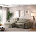 Ver imagem 2 de Sofá Retrátil e Reclinável com Molas Ensacadas e Carregador Usb Colosso 2,10m Veludocristal Fendi