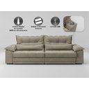 Ver imagem 5 de Sofá Retrátil e Reclinável com Molas Ensacadas e Carregador Usb Colosso 2,10m Veludocristal Fendi