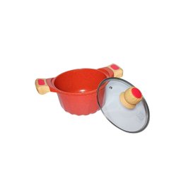 Jogo Panela Indução Revestimento Mármore Cerâmico 9 Peças Vermelho - 11