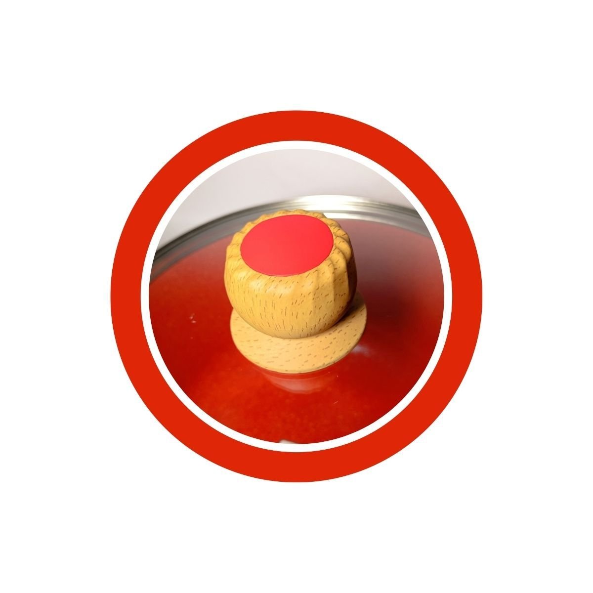 Jogo Panela Indução Revestimento Mármore Cerâmico 9 Peças Vermelho - 6