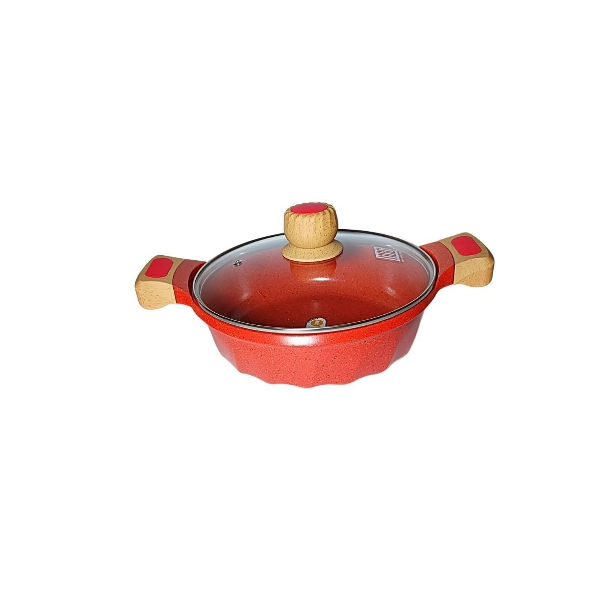 Jogo Panela Indução Revestimento Mármore Cerâmico 9 Peças Vermelho - 13