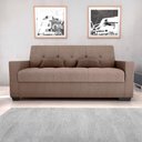 Ver imagem 2 de Sofá Cama 3 Lugares Reclinável Casal Premium 2,03 Larg Lavinia Matrix Cor:boucle Marrom