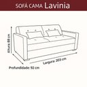 Ver imagem 5 de Sofá Cama 3 Lugares Reclinável Casal Premium 2,03 Larg Lavinia Matrix Cor:boucle Marrom