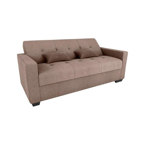 Sofá Cama 3 Lugares Reclinável Casal Premium 2,03 Larg Lavinia Matrix Cor:boucle Marrom