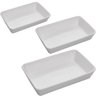 Conjunto 3 Refratários de Porcelana Travessas Brancas Retangulares Servir Mesa Posta Línea Lyor - 2