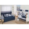Kit Para Bicama Quarto Bebê Azul Marinho - 8 Peças - 5