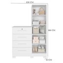 Ver imagem 5 de Guarda Roupa Solteiro Doble 4 Portas de Bater e Cômoda 4 Gavetas MDP Branco Fosco Liso Albatroz