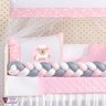 Jogo de Berço Modelo Trançado Ovelha Menina 14 peças Rosa - 2