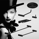 Ver imagem 3 de Kit de Acessórios para Banheiro Preto Fosco 5 Peças 2180or Grego Metal