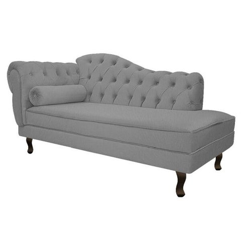 Recamier Diana 140cm Lado Direito Suede Cinza - Doce Sonho Móveis