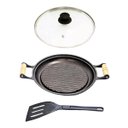 Ver imagem 1 de Chapa Grill Redonda Antiaderente Alça T/V 23x23cm e Espátula