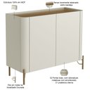 Ver imagem 4 de Aparador Buffet para Sala de Jantar 2 Portas Pés Industrial Dourado Naim I03 Luna Louro - Lyam Decor