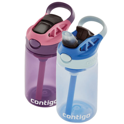 Kit com 2 Garrafas Gizmo Flip Kids Autospout® Azul e Rosa Roxo Contigo | 414ml
