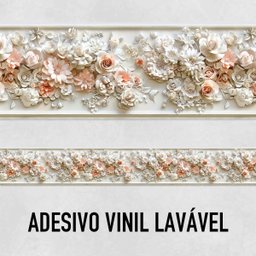 Faixa Decorativa Adesiva (autocolante) - Relevo Floral 2 - 3