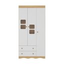 Ver imagem 7 de Guarda-roupa Infantil 92cm com Vidro 3 Portas e 2 Gavetas Serena Multimóveis Mp4431 Madeirado/