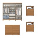 Ver imagem 4 de Conjunto Quarto Adulto Guarda-Roupa + Cômoda + Mesa de Cabeceira New Jade