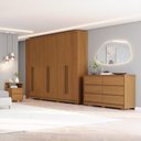 Ver imagem 1 de Conjunto Quarto Adulto Guarda-Roupa + Cômoda + Mesa de Cabeceira New Jade