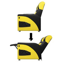 Poltrona Gamer Streamer Sparta com Carregador Usb Corino Preto/amarelo Sofa Store - 5