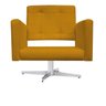 Poltrona Gênesis Base Giratória de Metal Suede Mostarda - Doce Sonho Móveis - 1