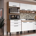 Ver imagem 2 de Balcão Giovanna Duplo Espaço Forno 2 Portas 2 Gavetas - Casajá - Freijo/branco