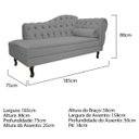 Ver imagem 3 de Recamier Diana 185cm Lado Esquerdo Suede Cinza - Doce Sonho Móveis