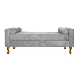 Recamier Félix Queen Size 160cm Suede Cinza - Doce Sonho Móveis - 2