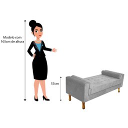 Recamier Félix Queen Size 160cm Suede Cinza - Doce Sonho Móveis - 5