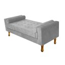 Ver imagem 1 de Recamier Félix Queen Size 160cm Suede Cinza - Doce Sonho Móveis