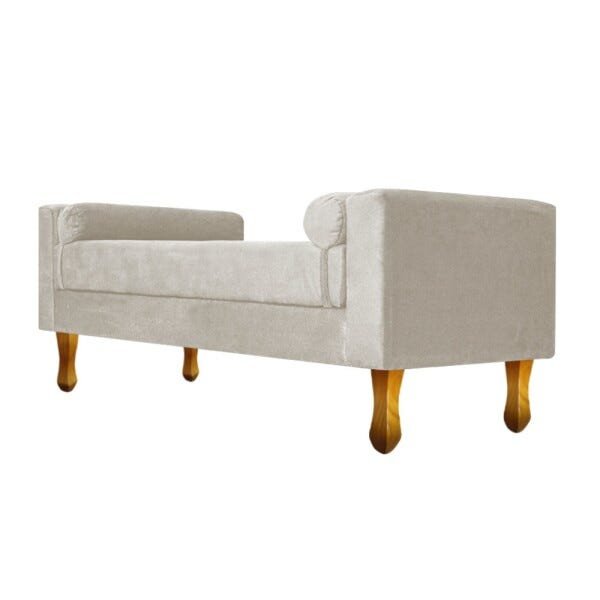 Recamier Félix Solteiro 90cm Suede Bege - Doce Sonho Móveis - 4