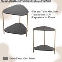 Ver imagem 3 de Mesa Lateral Organica Pe Metal Dourado Nero 28016 Artesano