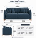 Ver imagem 4 de Sofá Living Nevada 2 Lugares 1,80m Veludo Azul