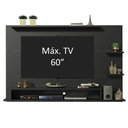 Ver imagem 3 de Painel para Tv até 60 Polegadas Madesa Alfa com Prateleiras e Nichos - Preto Preto