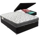 Ver imagem 1 de Cama Box Baú Preto e Colchão Iso100 Espuma D33 Viúvo Ortobom