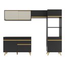 Ver imagem 7 de Armário de Cozinha Compacta 252cm Veneza Multimóveis V3692 Preto/Dourado