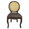 Cadeira Medalhão com Tela Natural Verniz Cappuccino e Facto Marrom Escuro Soberati - 2