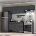 Ver imagem 1 de Armário de Cozinha Compacta 260cm Veneza Multimóveis V3697 Preto