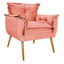 Ver imagem 1 de Poltrona Opala Palito Mel Suede Coral - Doce Sonho Móveis