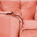 Ver imagem 5 de Poltrona Opala Palito Mel Suede Coral - Doce Sonho Móveis