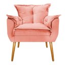 Ver imagem 2 de Poltrona Opala Palito Mel Suede Coral - Doce Sonho Móveis