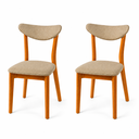 Ver imagem 2 de Kit 2 Cadeiras Madeira Maciça Floripa Estofada Premium Ergonomica Confortável Mel Linho Bege