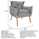 Ver imagem 5 de Kit 2 Poltronas Opala Palito Mel Suede Cinza - Doce Sonho Móveis
