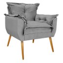 Ver imagem 2 de Kit 2 Poltronas Opala Palito Mel Suede Cinza - Doce Sonho Móveis