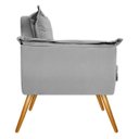 Ver imagem 4 de Kit 2 Poltronas Opala Palito Mel Suede Cinza - Doce Sonho Móveis