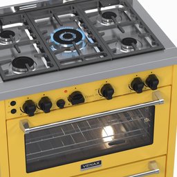 Fogao 5 Bocas Venax Temis Amarelo Gas GLP 220 V - 3