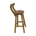 Ver imagem 4 de Kit 2 Bancos Altos Bistrô de Madeira com Encosto Girafa Ideal para Bar e Restaurante Natural